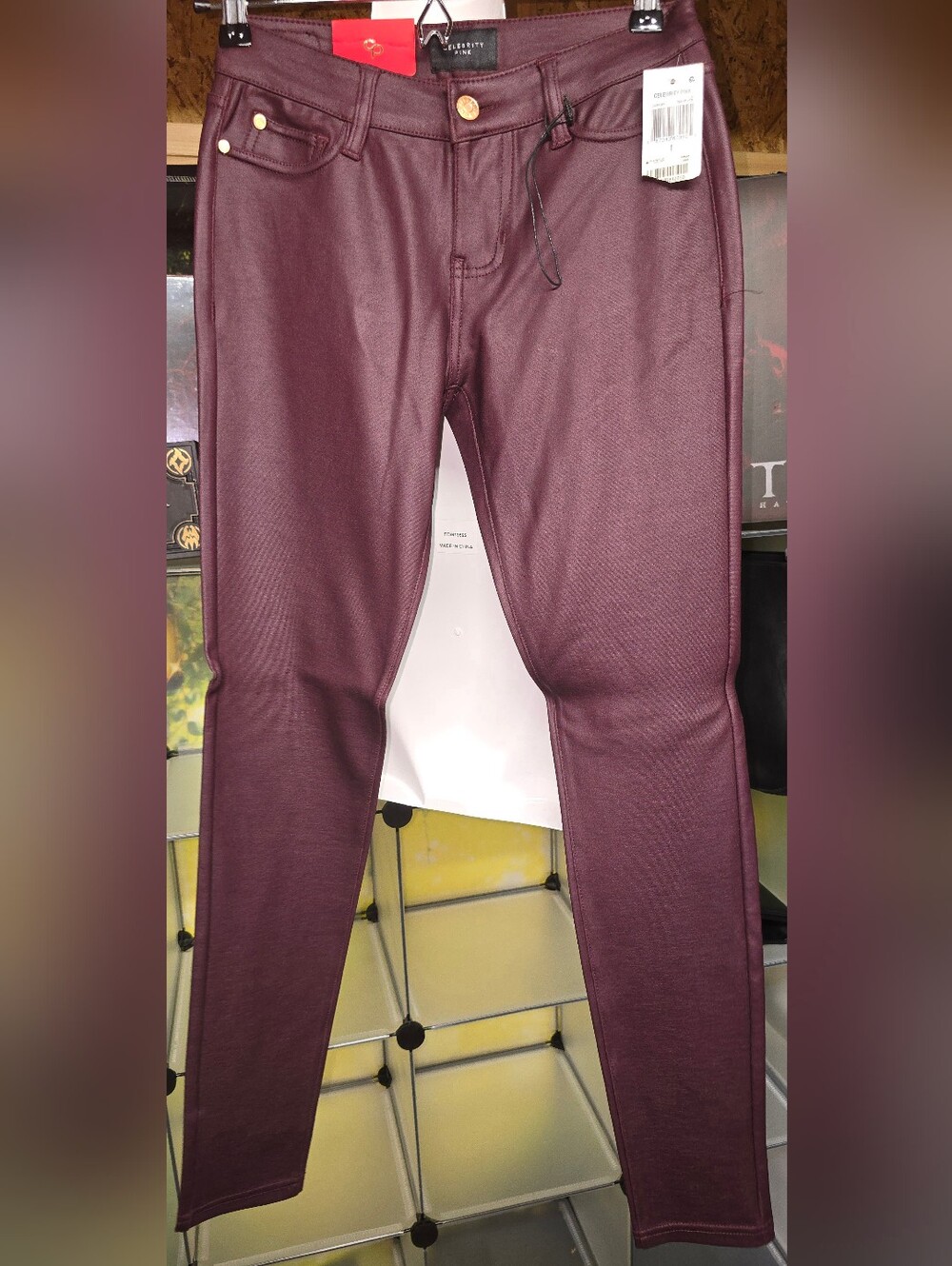 #94 Celebrity Pink Women's Burgundy Skinny Pants